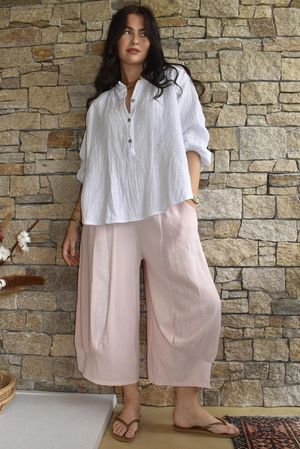 Jo Jo Quirky Hopsack Crop Pant Antique Rose